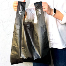 Пакет майка, 34(2х8)х57см, 25 мкм, (50 шт.), HDPE recycled 100, чорний, 