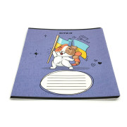 Шкільний зошит 12 арк., лінія, гібридний лак + УФ лак, Хоробрі тварини