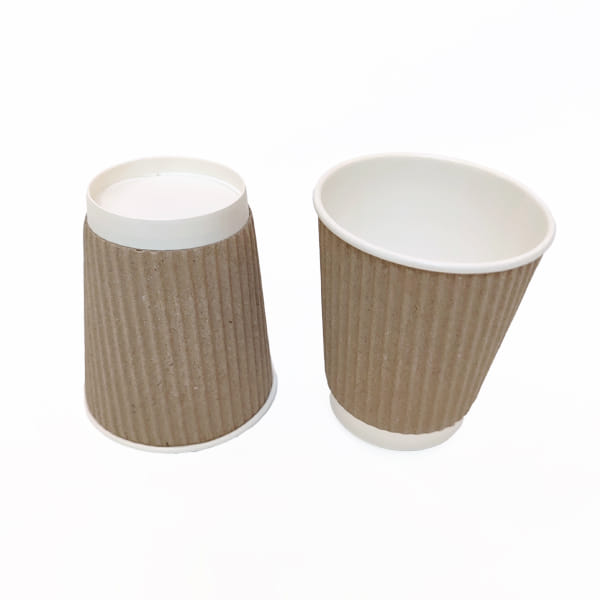 Паперовий стакан, гофрований, крафт, 250 мл