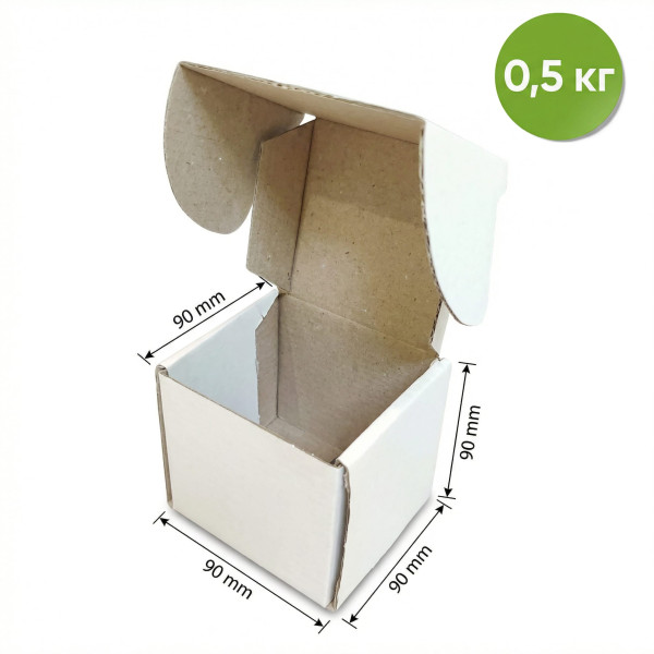 Самозбірна коробка 90×90×90 мм біла