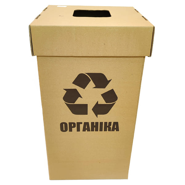 Картонний контейнер для сміття "Органіка" 350x350x700 мм
