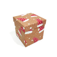 Новорчна подарункова картонна коробка квадратна 13*13*13cm